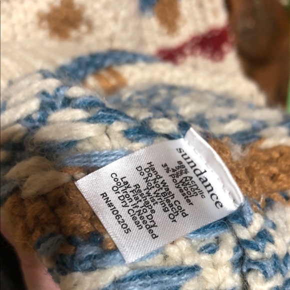 Sundance Anoki Blue and Cream Patterned Cardigan new Xl - Picture 8 of 9